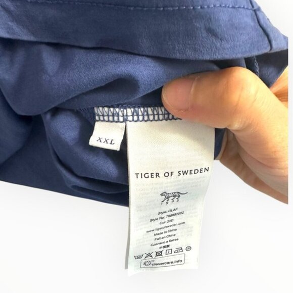 TIGER OF SWEDEN designer men’s OLAF T-SHIRT top LIGHT INK navy prima cotton XXL - Picture 10 of 12